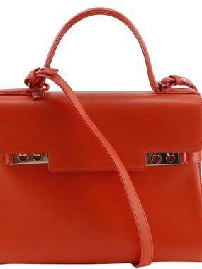 DELVAUX Tampede GM Handbag 2WAYShoulder Red Calfskin Women